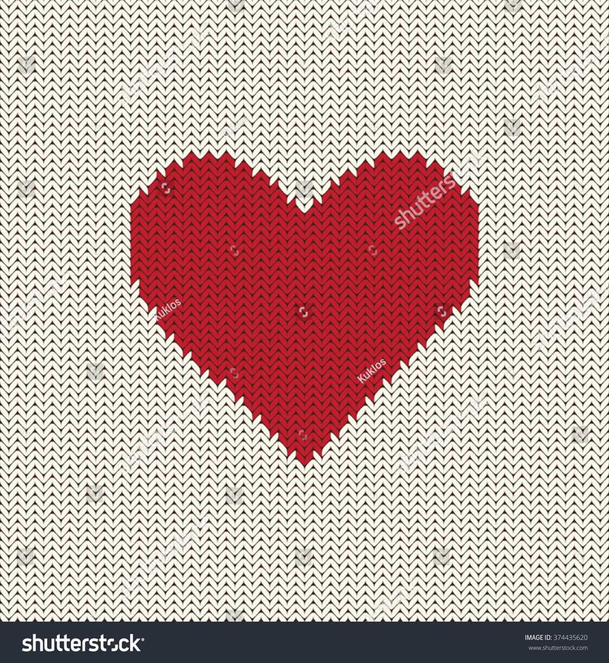 Heart shape knitting pattern