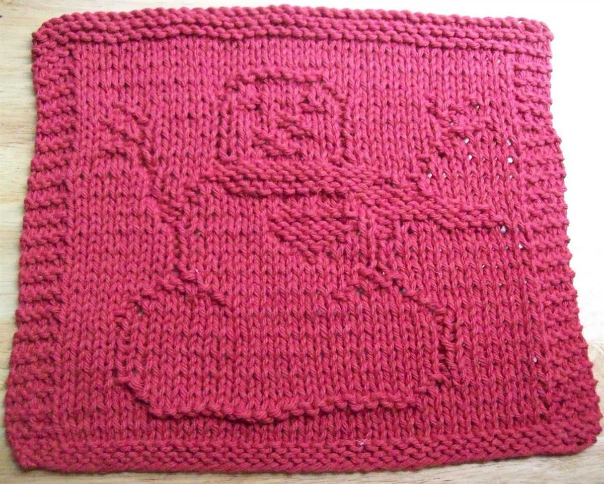 Heart square knitting pattern