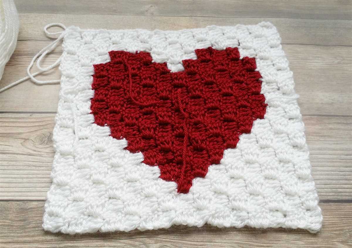 Heart square knitting pattern