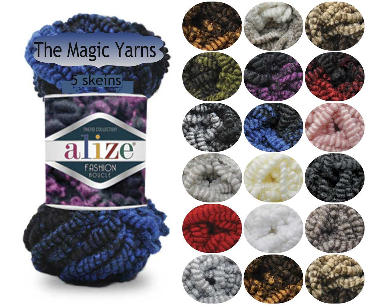 Boucle yarn knit patterns