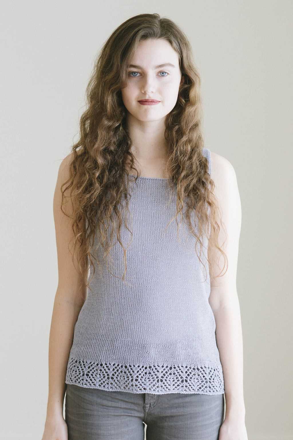 Top down tank top knitting pattern