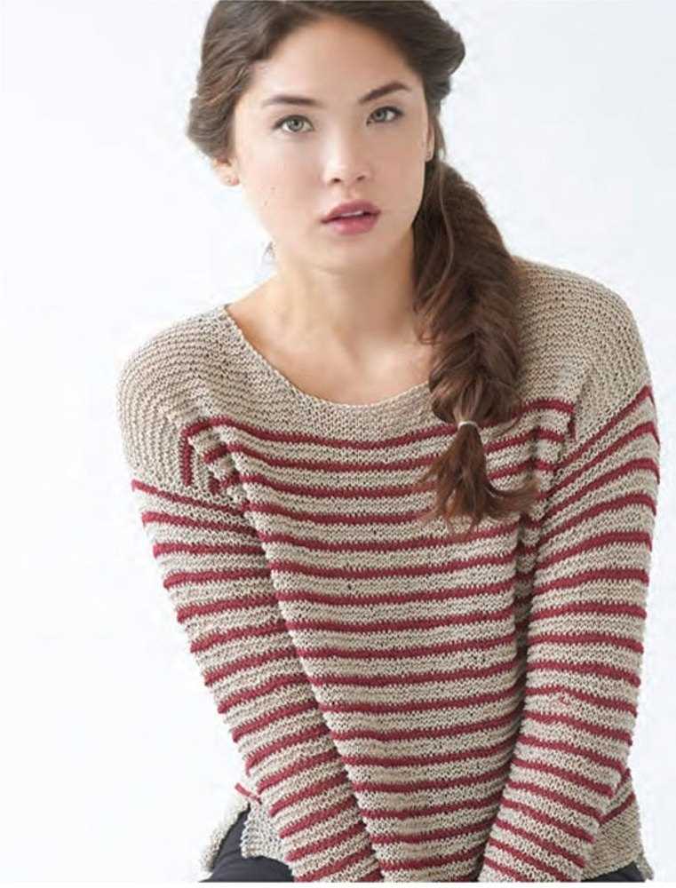Boat neck top knitting pattern