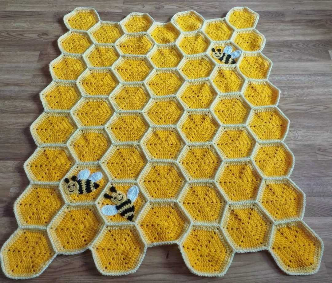 Honeycomb baby blanket knitting pattern