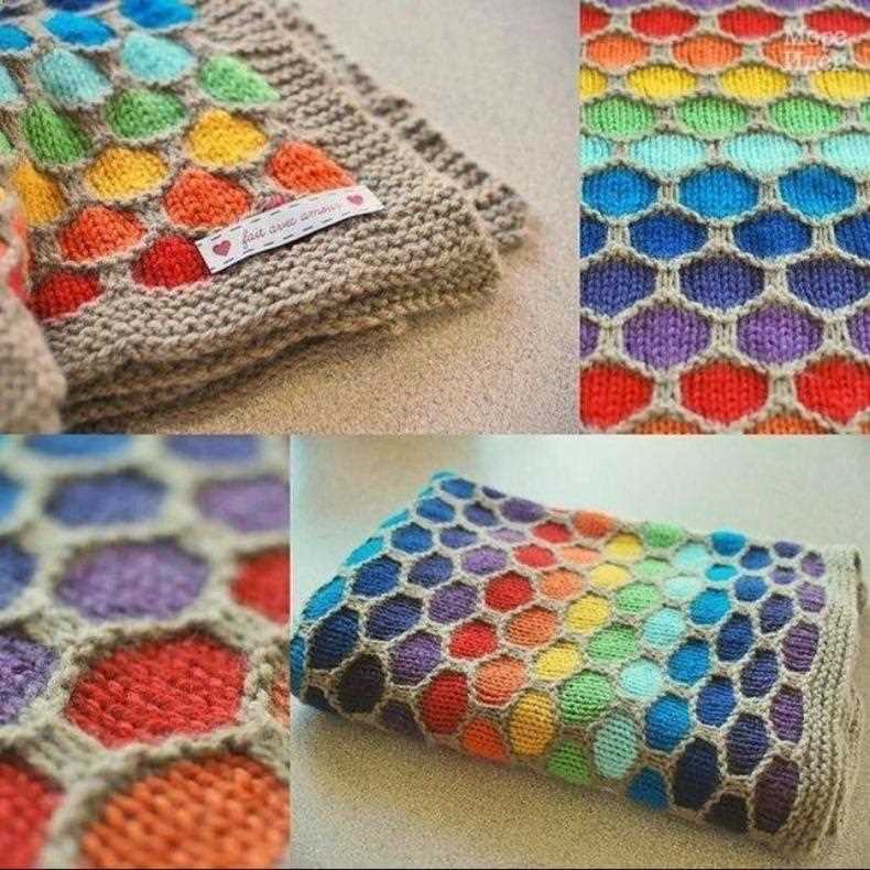 Honeycomb baby blanket knitting pattern