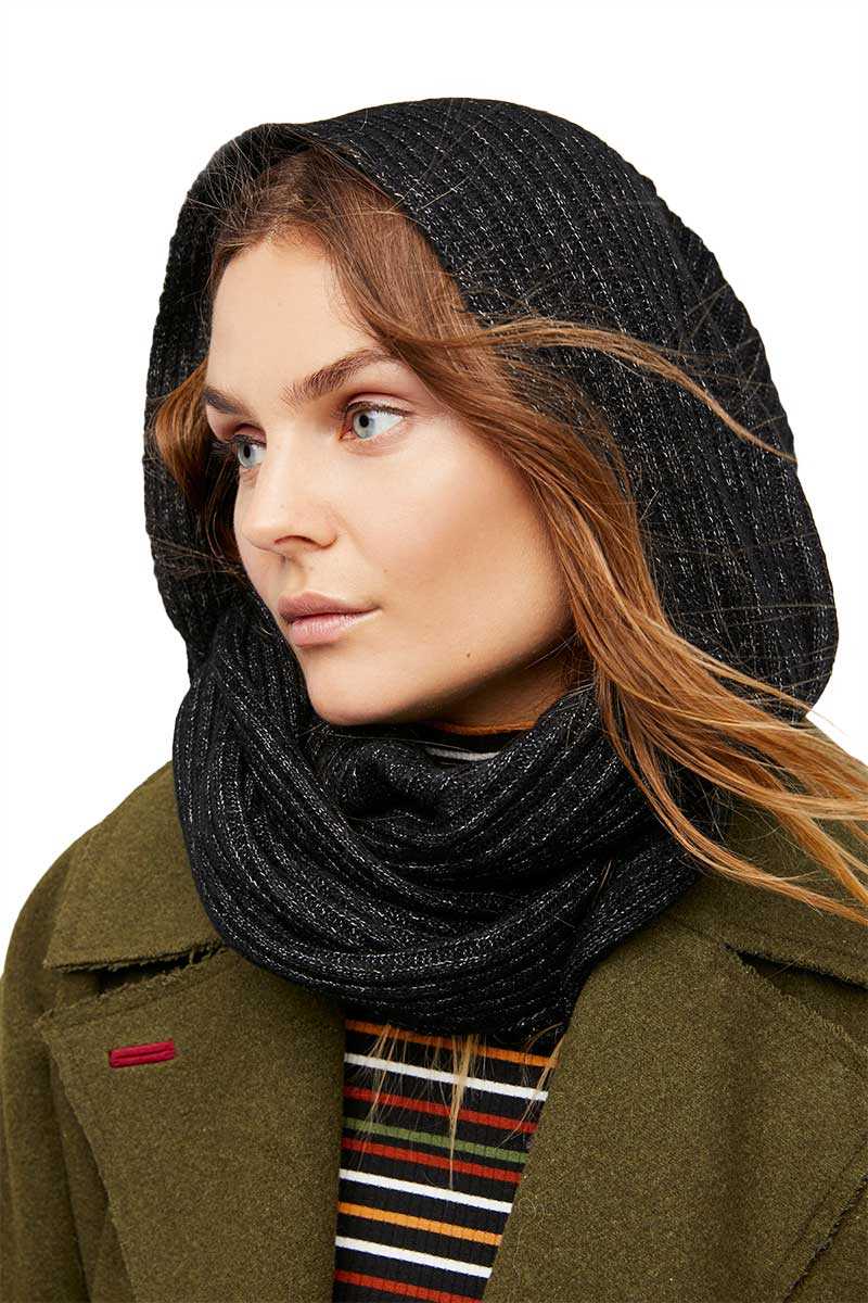 Hooded infinity scarf knit pattern