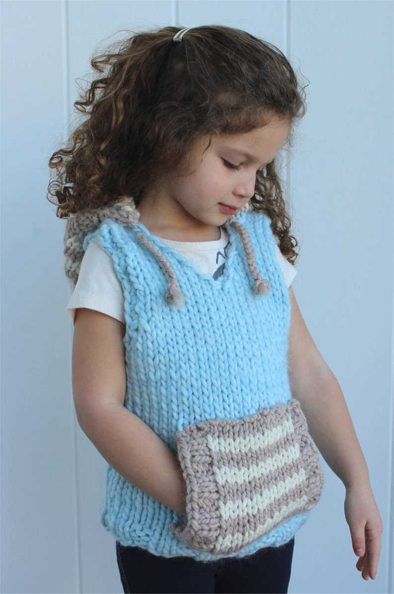Hooded vest knitting pattern
