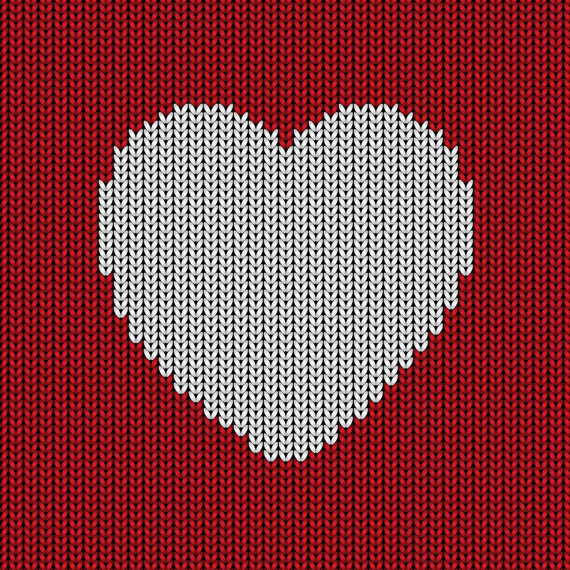 Simple knitted heart pattern free