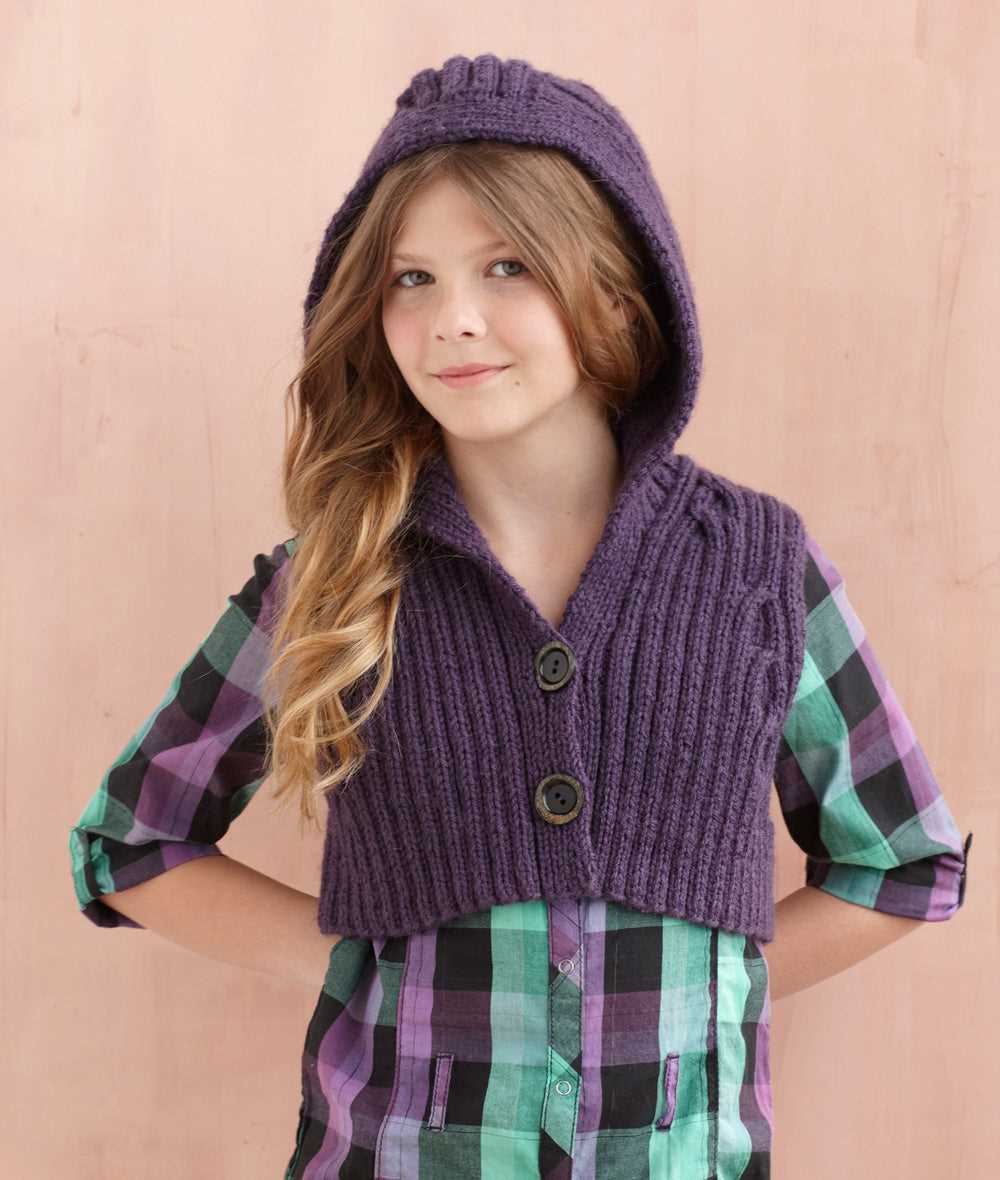 Hooded vest knitting pattern