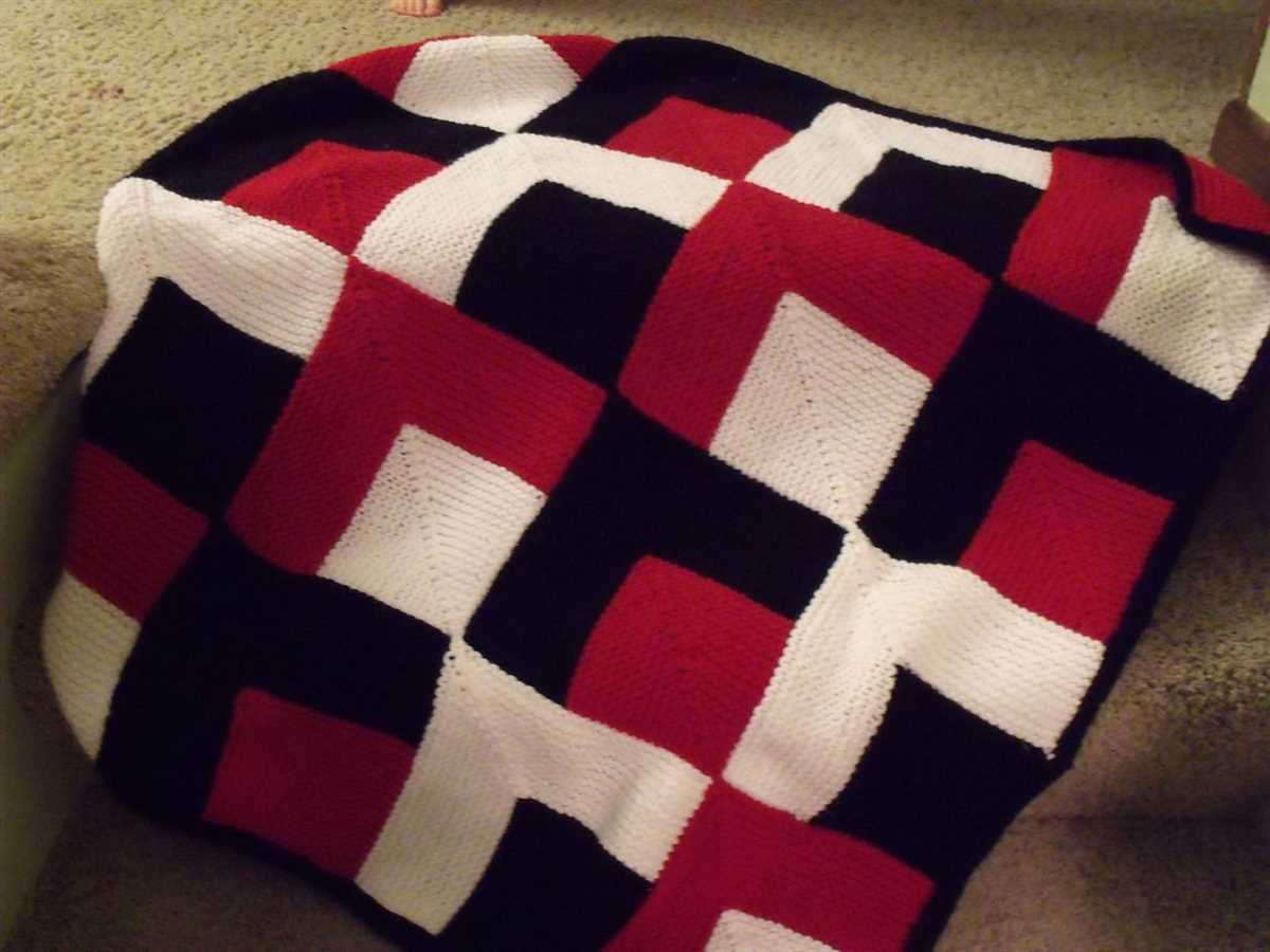 Mitred squares knitted blanket pattern