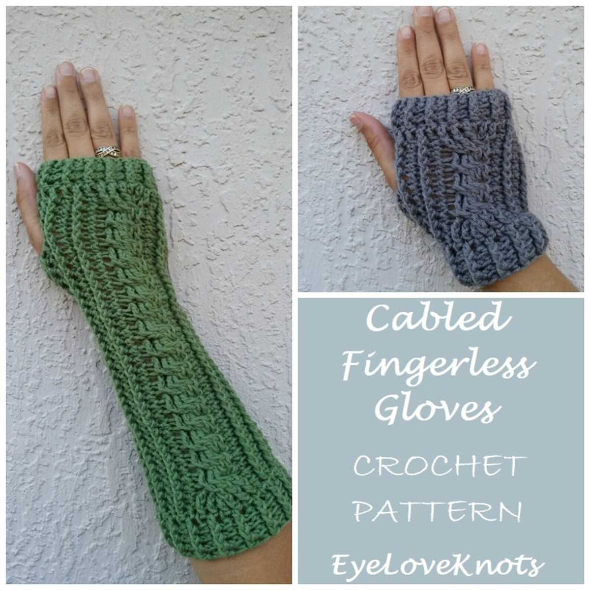 Cable fingerless gloves knitting pattern