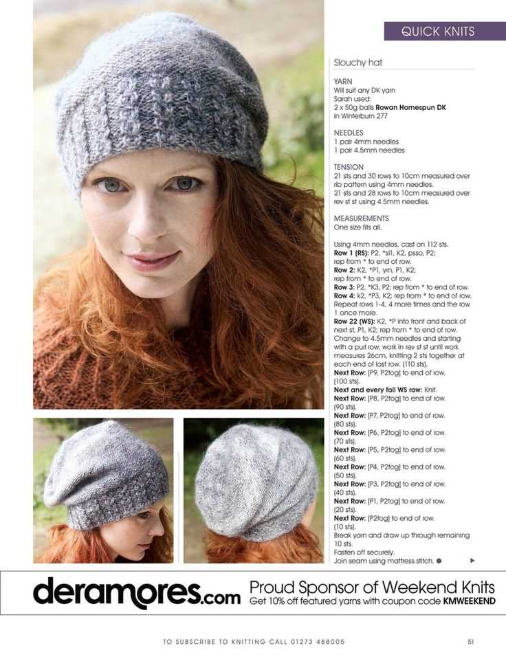 Quick knit hat patterns free