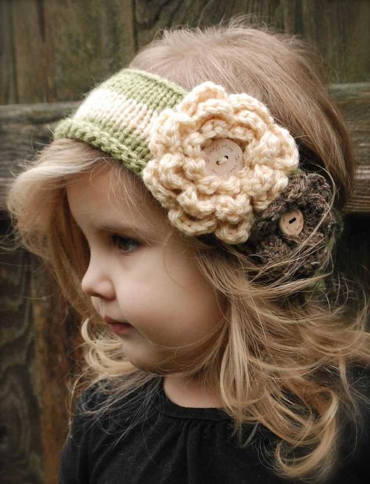 Knit flower pattern for headbands