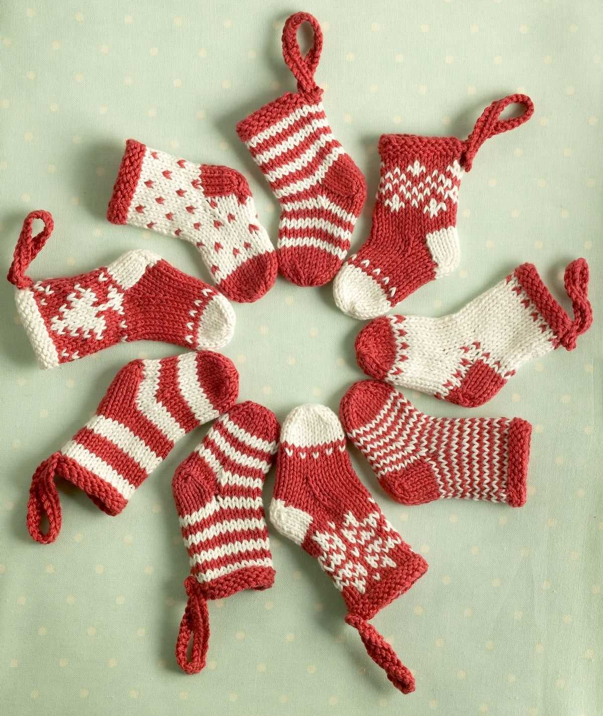 Free knitting pattern mini christmas stocking