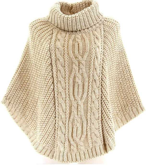 Cable knit cape pattern