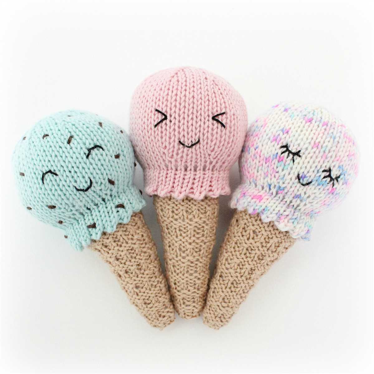 Ice cream hat knitting pattern