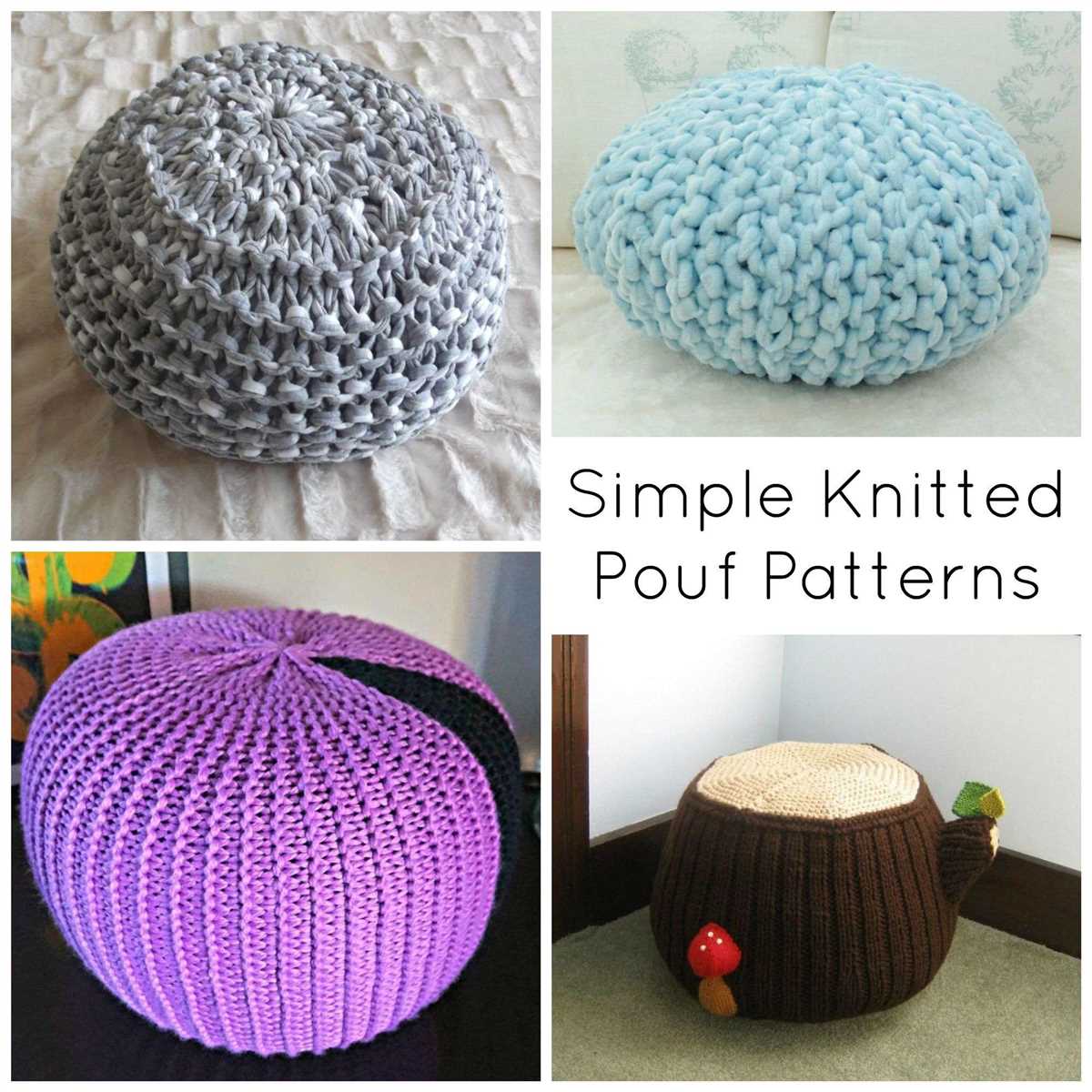 Knitting pouf pattern