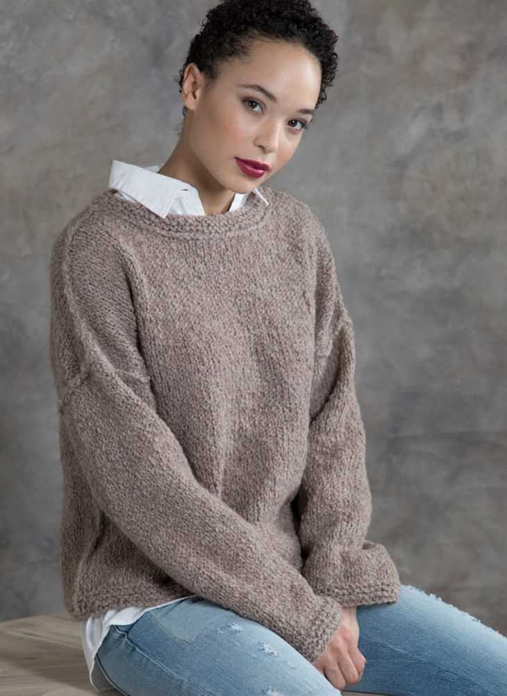 Simple crew neck sweater knitting pattern