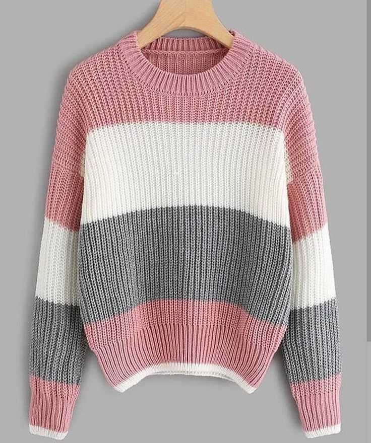Color block knit sweater pattern