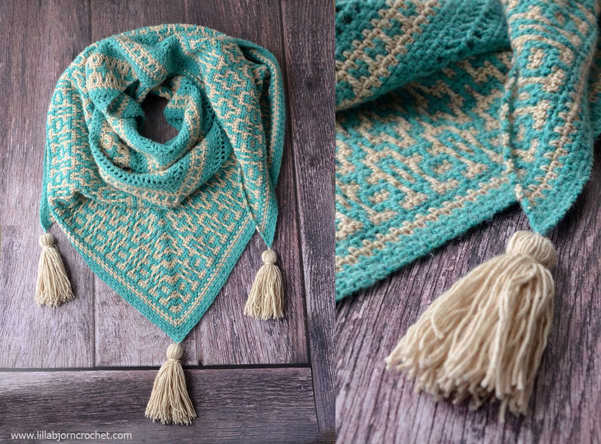 Mosaic shawl knit pattern