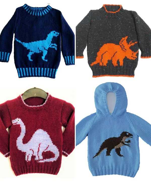 Dinosaur sweater knitting pattern