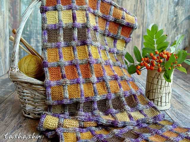 Checkered knit pattern