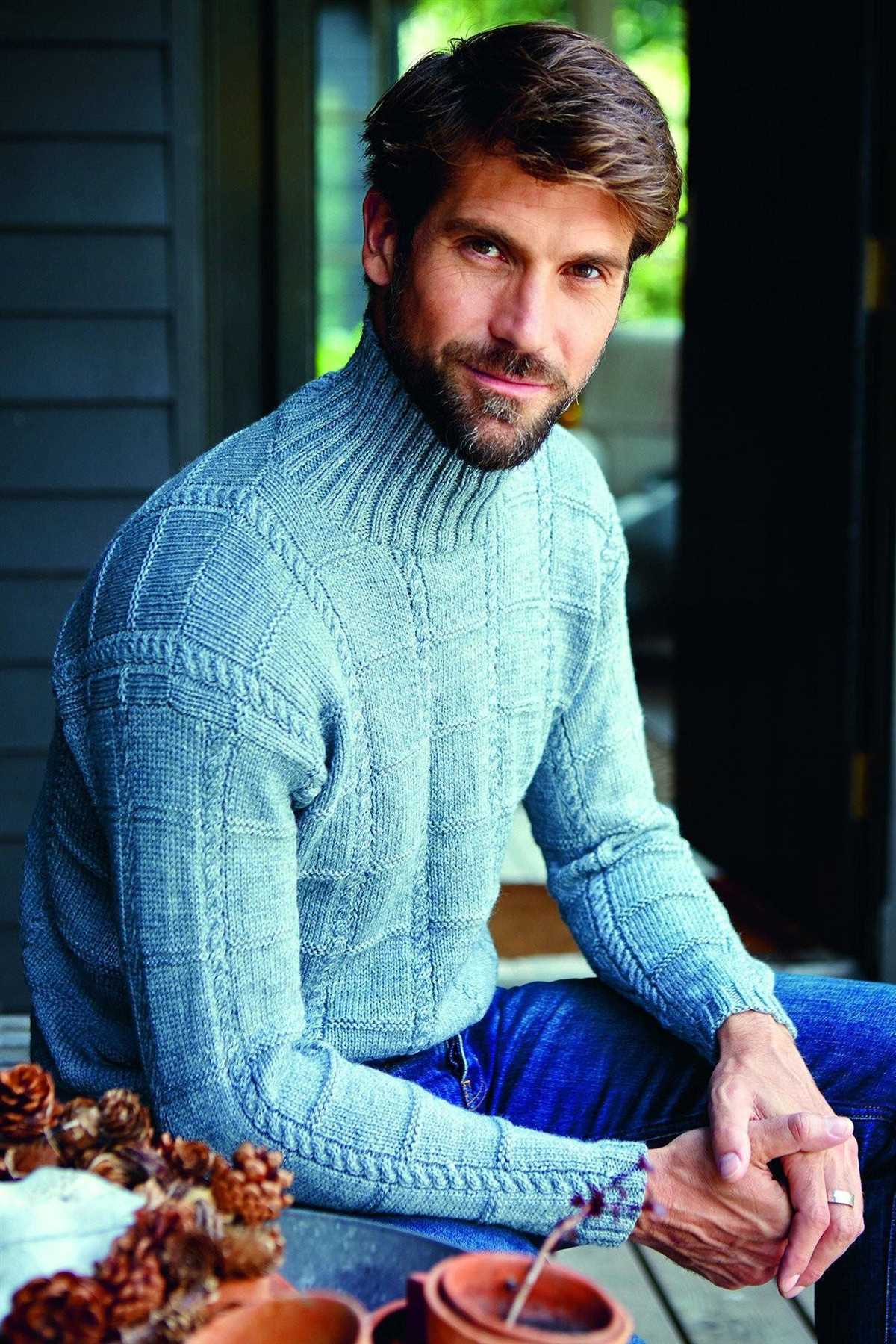 Men's turtleneck knitting pattern