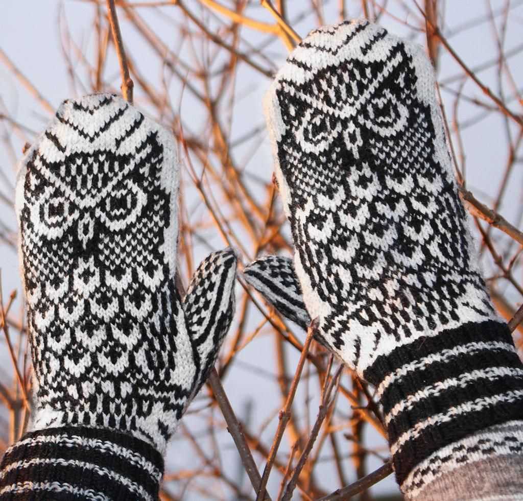 Owl mittens knitting pattern free