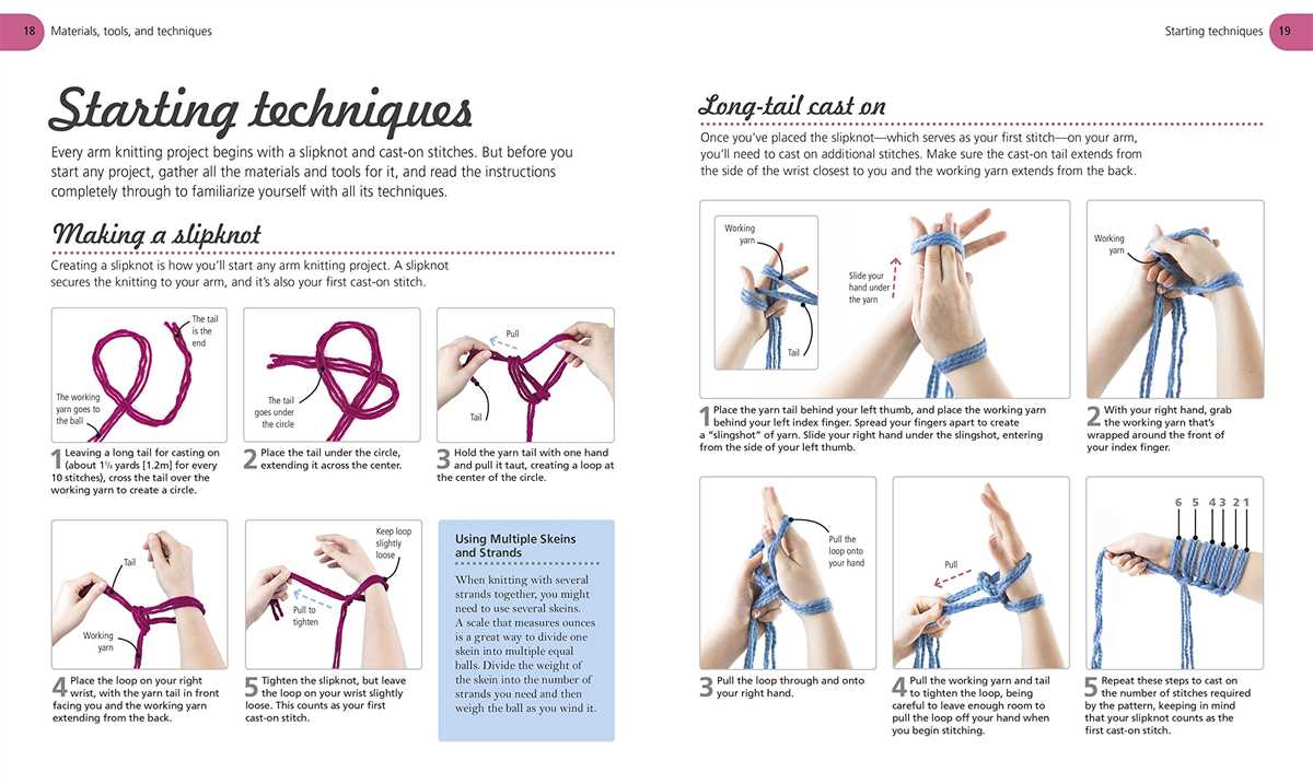 Knitting patterns step by step