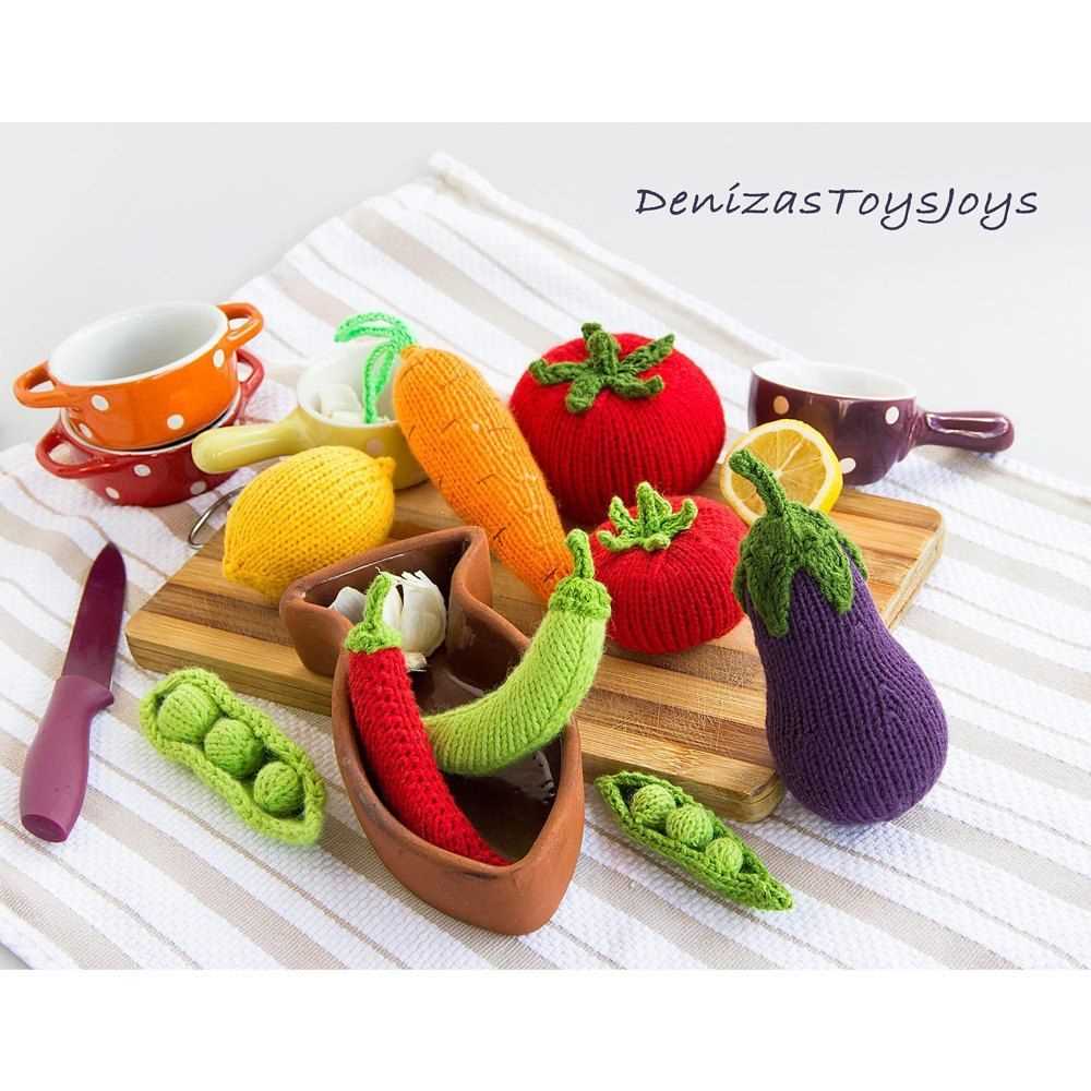 Knitted vegetables pattern free