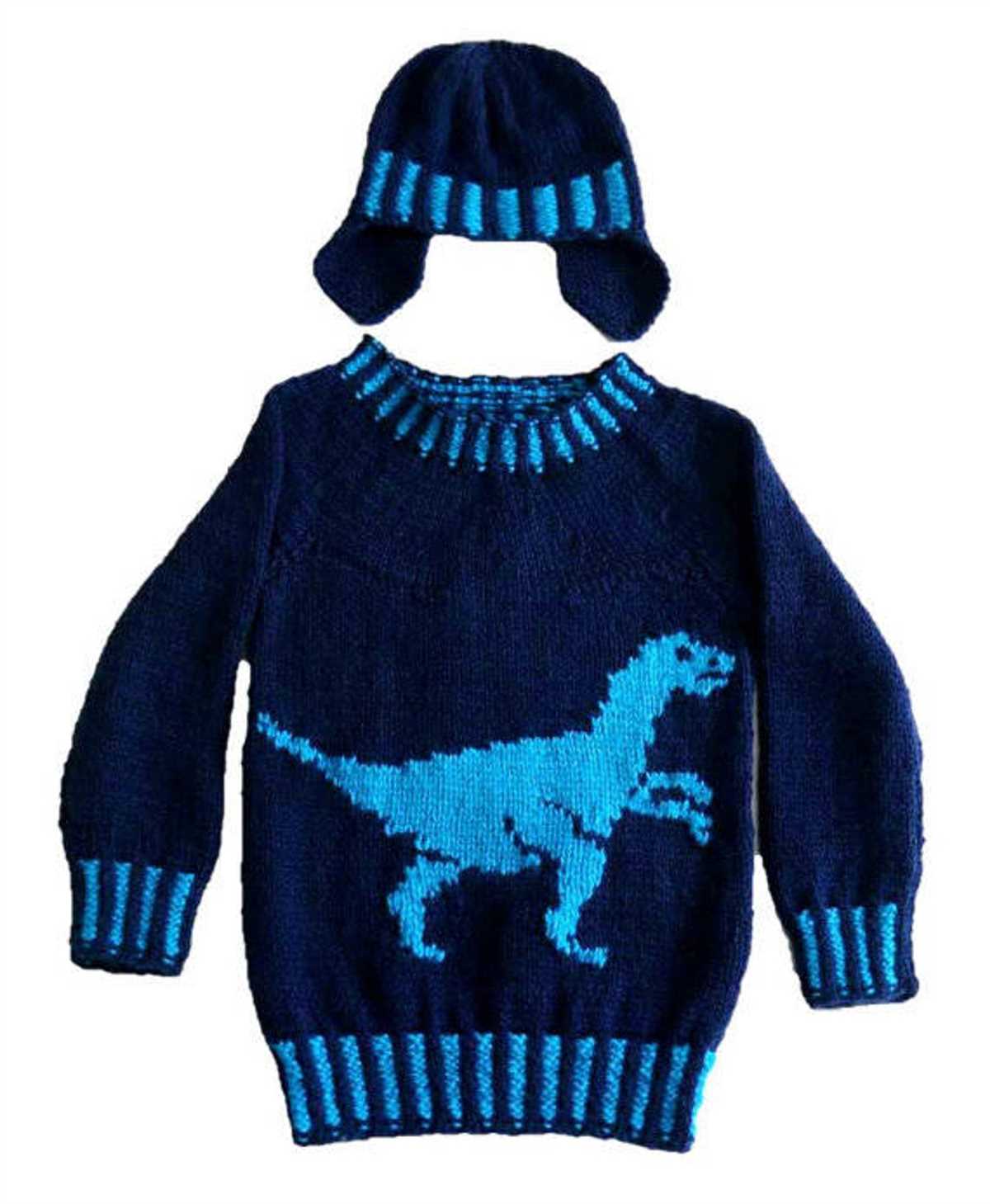 Dinosaur sweater knitting pattern