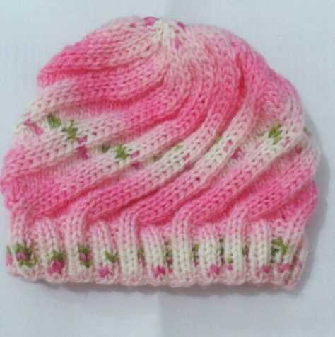 Ice cream swirl hat knitting pattern