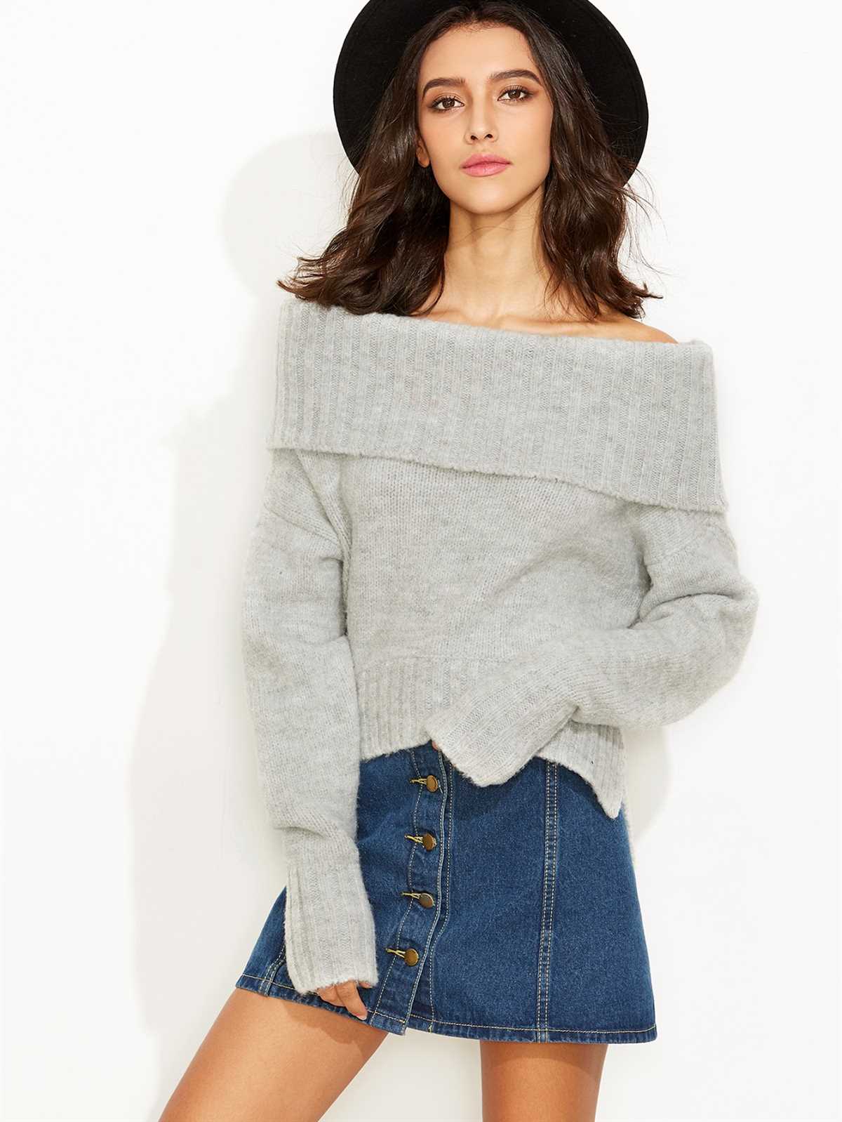 Off the shoulder jumper knitting pattern
