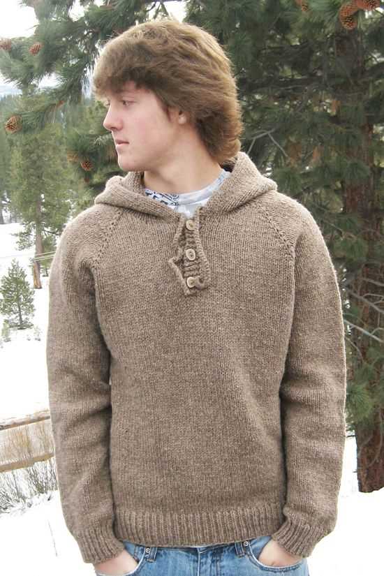 Men's knitted hoodie pattern