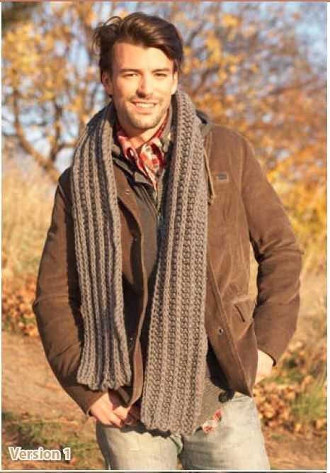 Free easy knitting patterns mens scarf