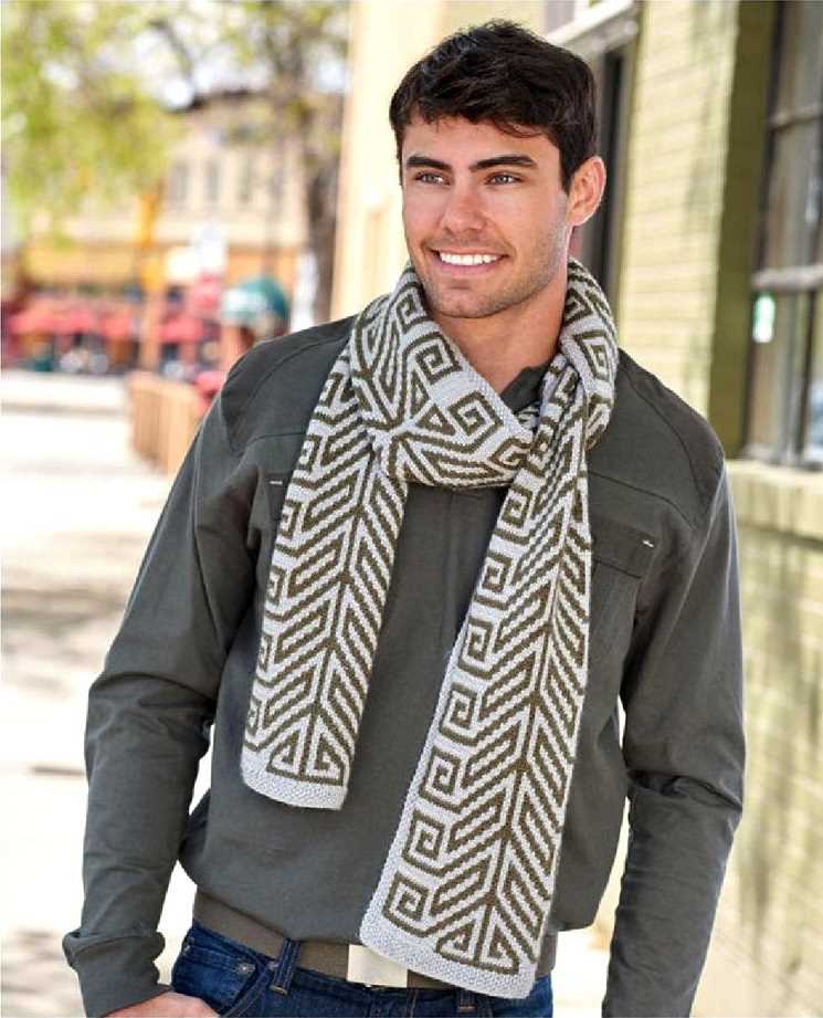 Male knitted scarf pattern