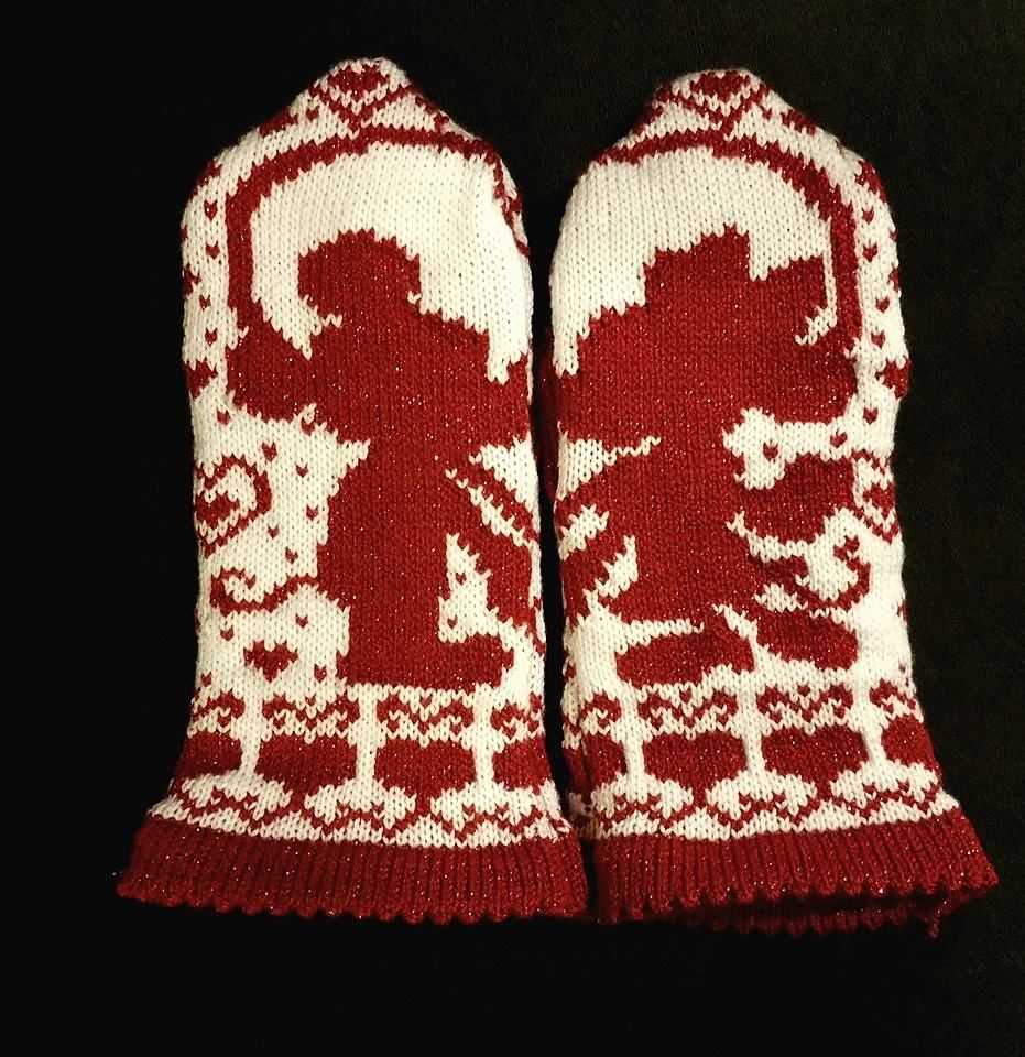 Honeycomb knitted mitten pattern