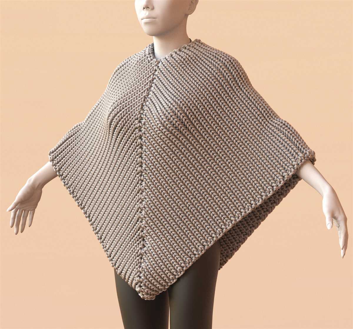 Two rectangle poncho knitting pattern