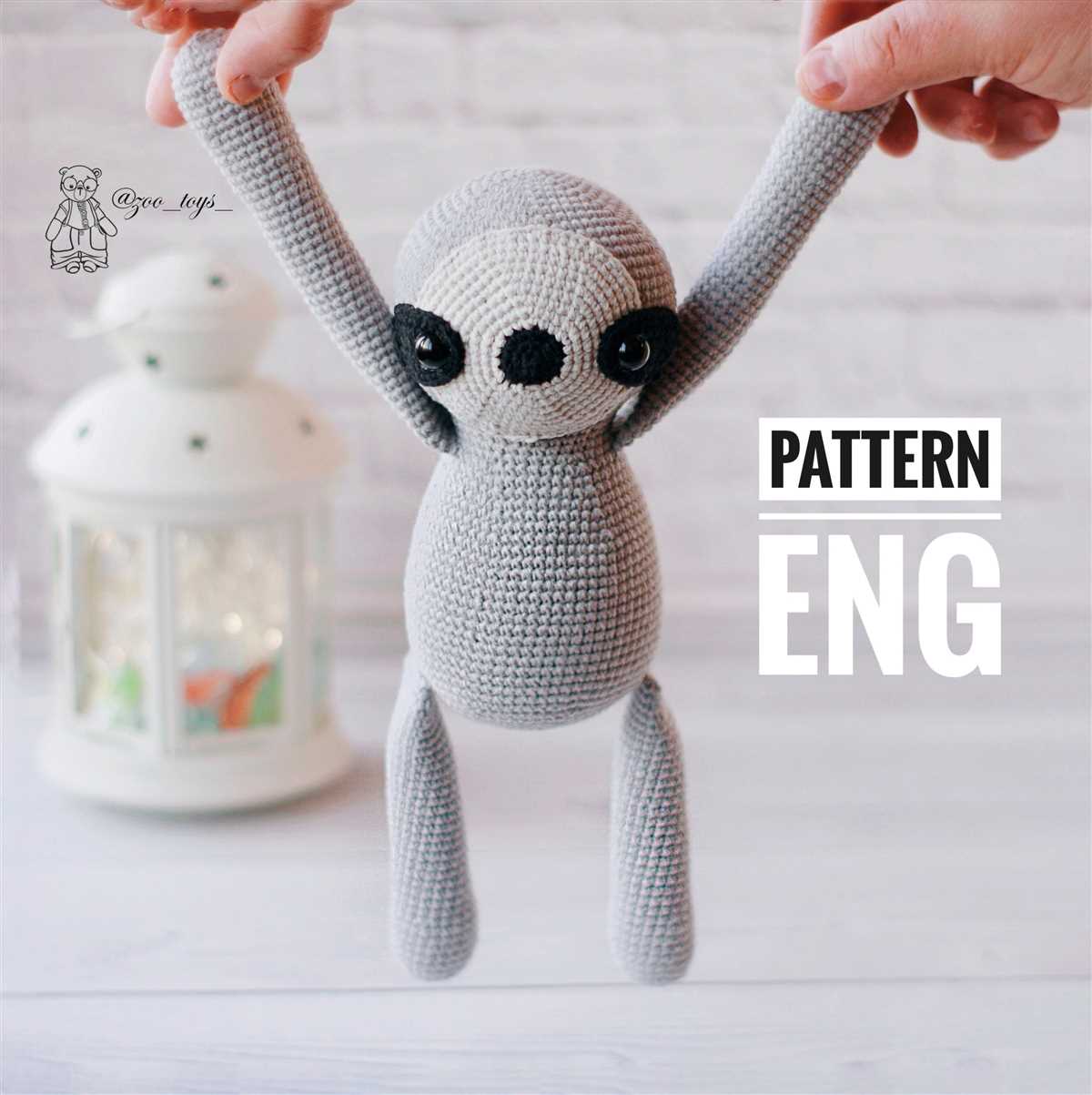 Knitted sloth toy pattern