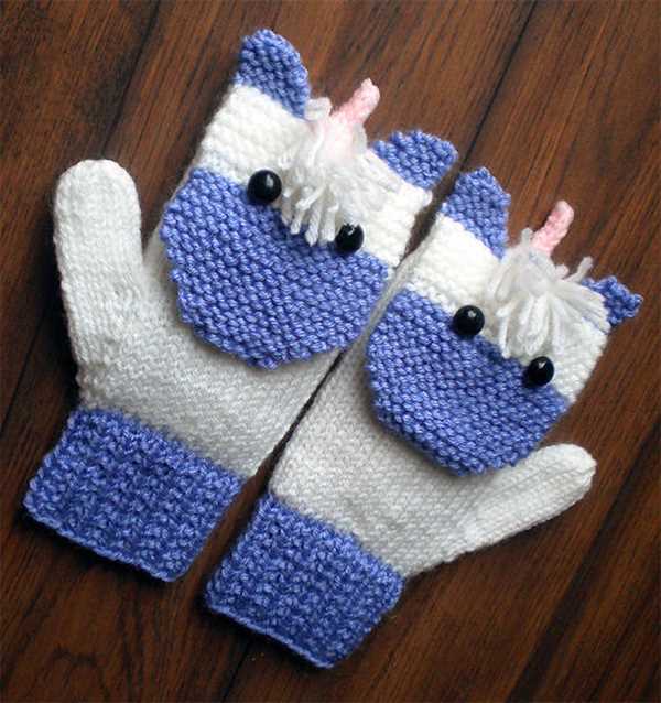 Unicorn mittens knitting pattern