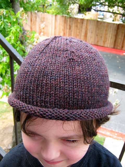 Knit felted brim hat pattern