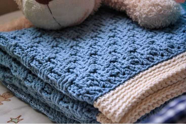Knit basketweave blanket pattern