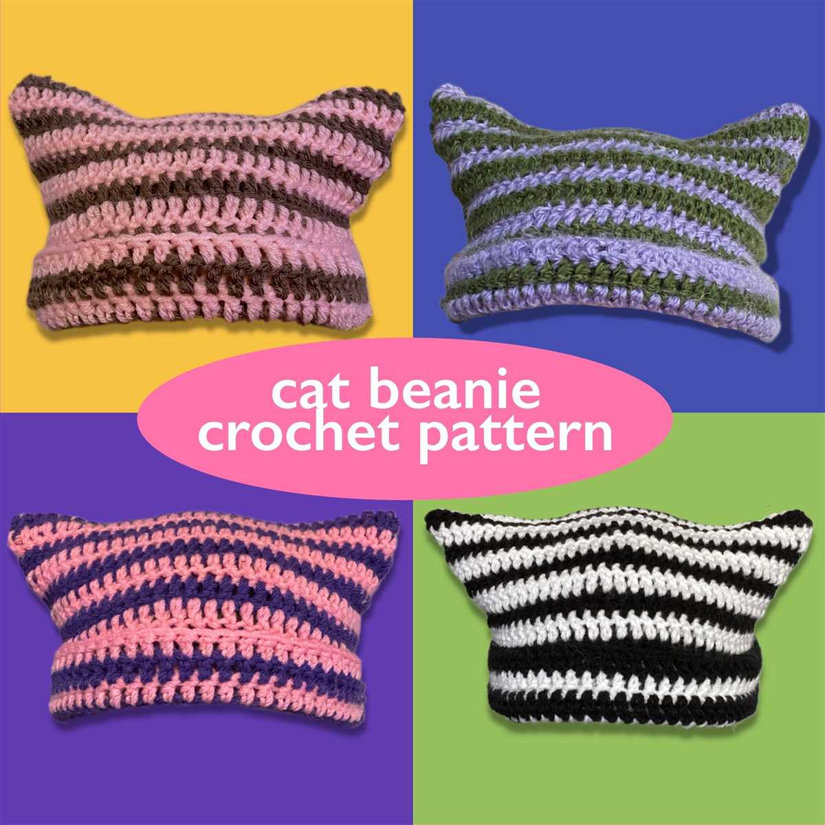 Knit cat ear beanie pattern