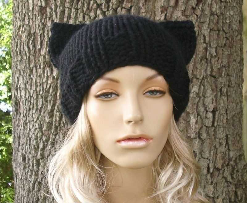 Knit cat ear beanie pattern