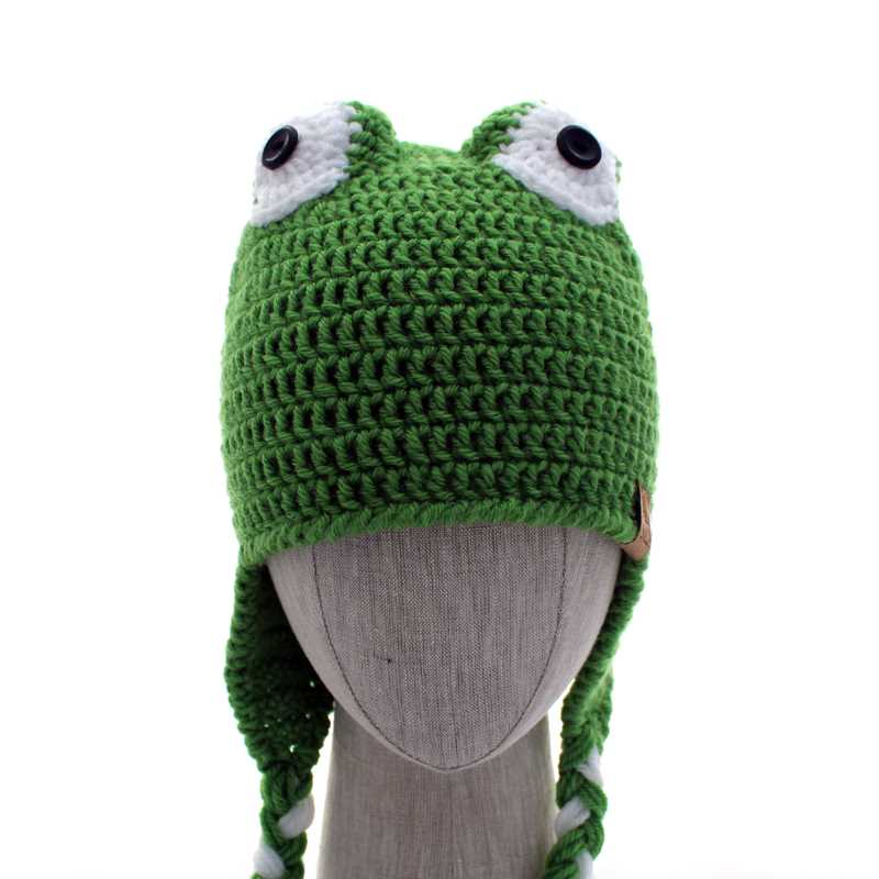 Knit frog hat pattern