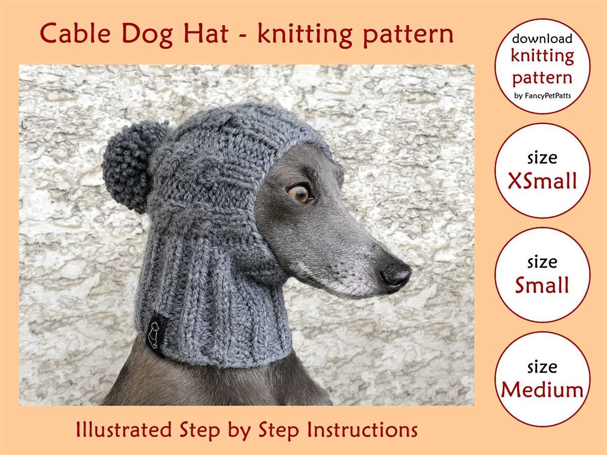 Knit hat for dog pattern