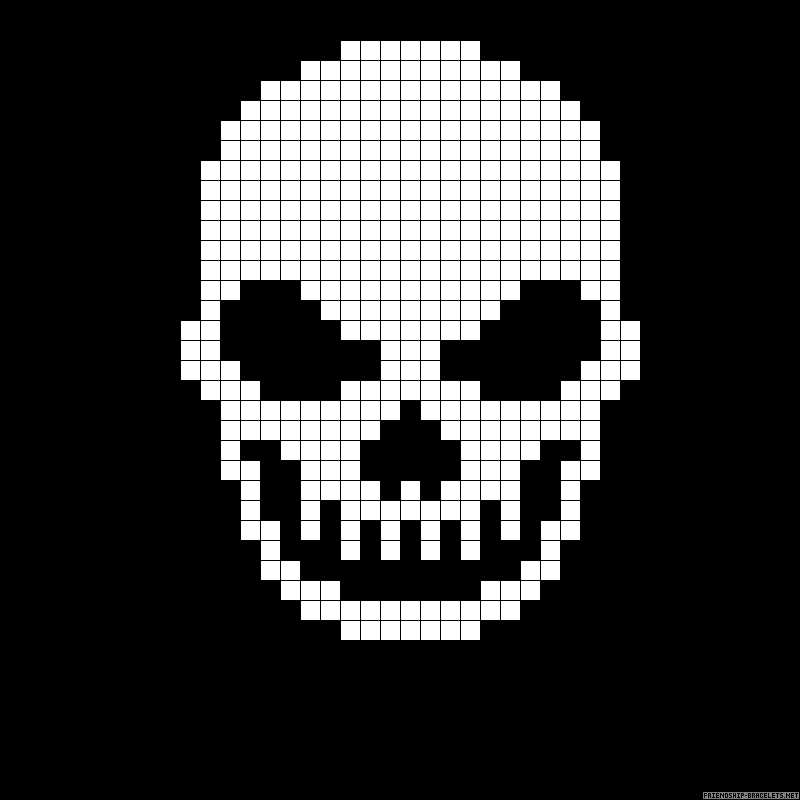 Knit hat with skull pattern