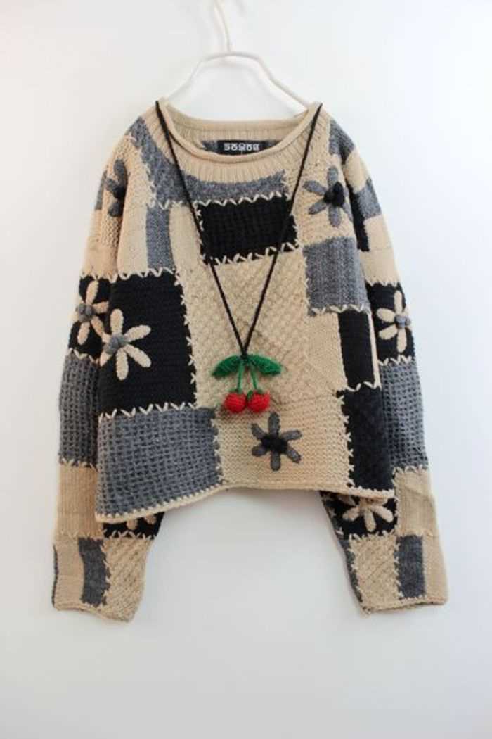 Knit patchwork sweater pattern
