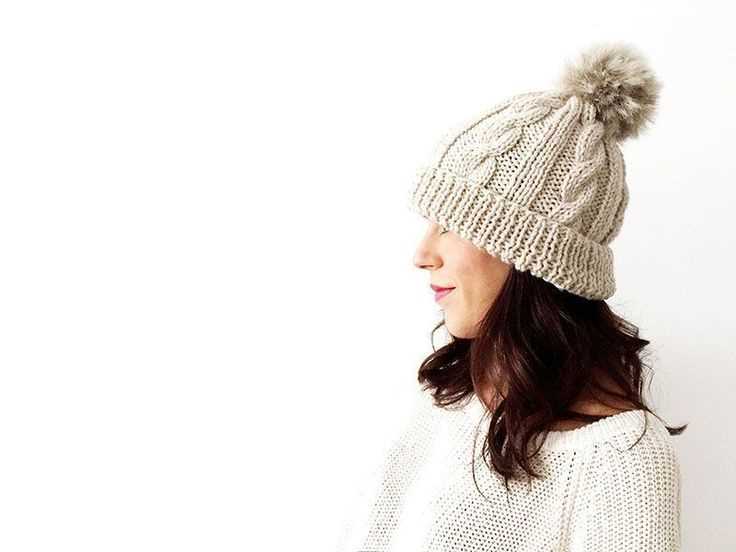 Knit pom pom hat pattern