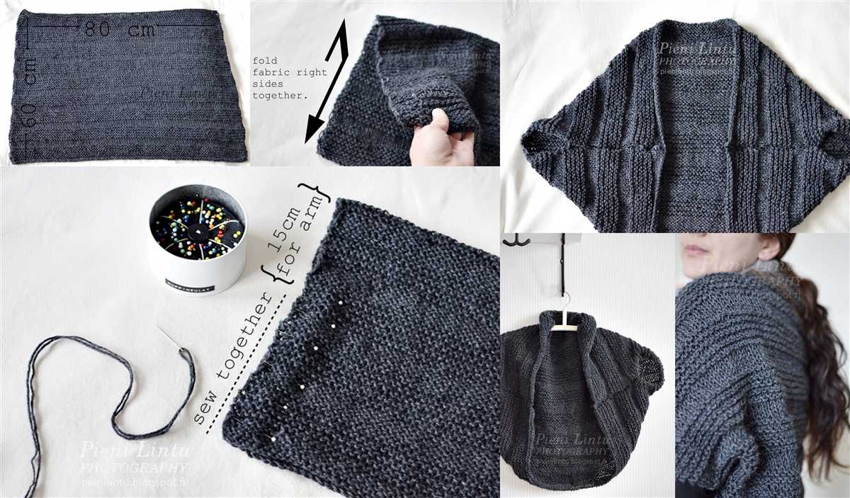 Knit rectangle shrug pattern
