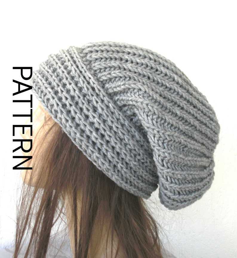 Knit slouchy hat pattern